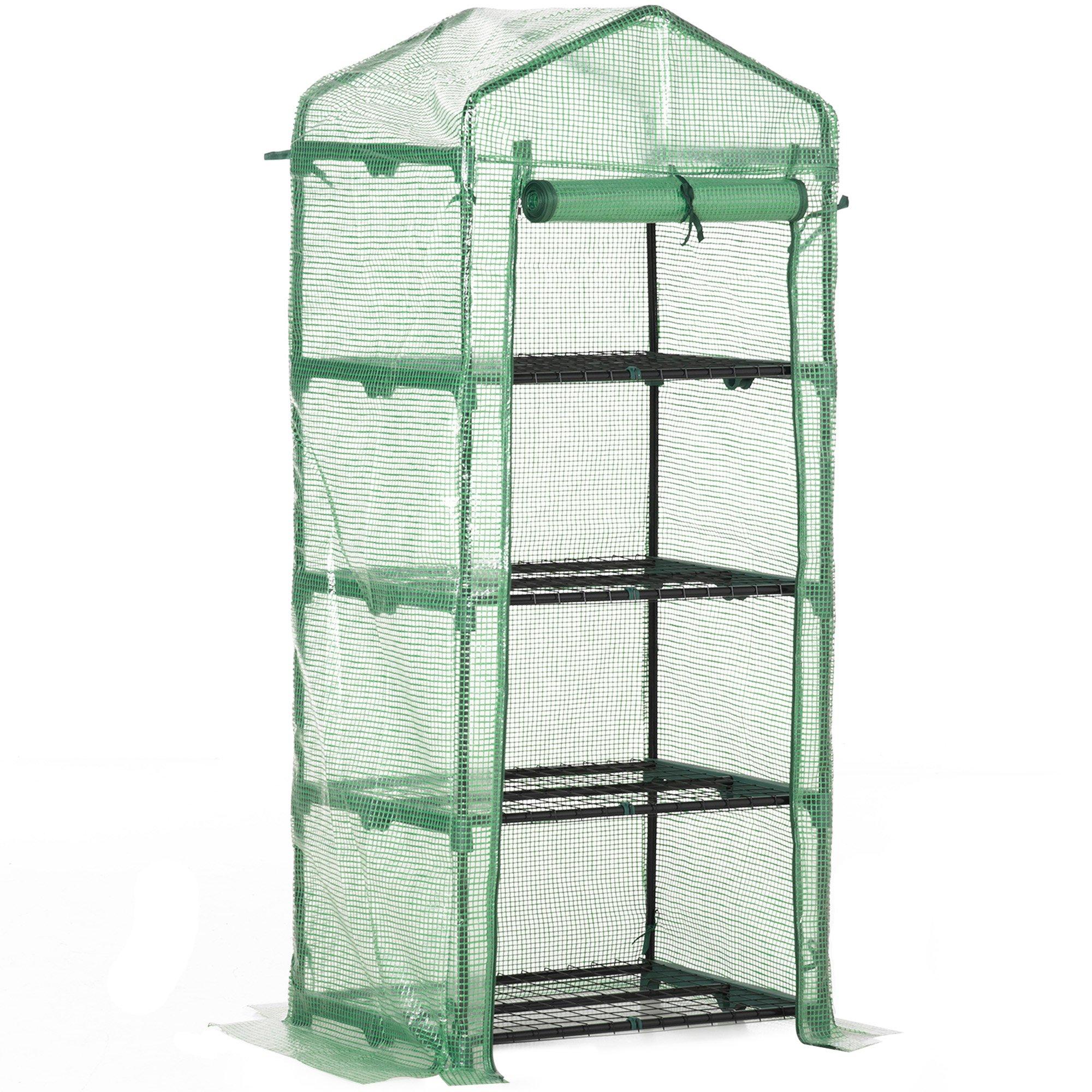 Mini Greenhouse 4-Tier Portable Plant House Shed PE Cover