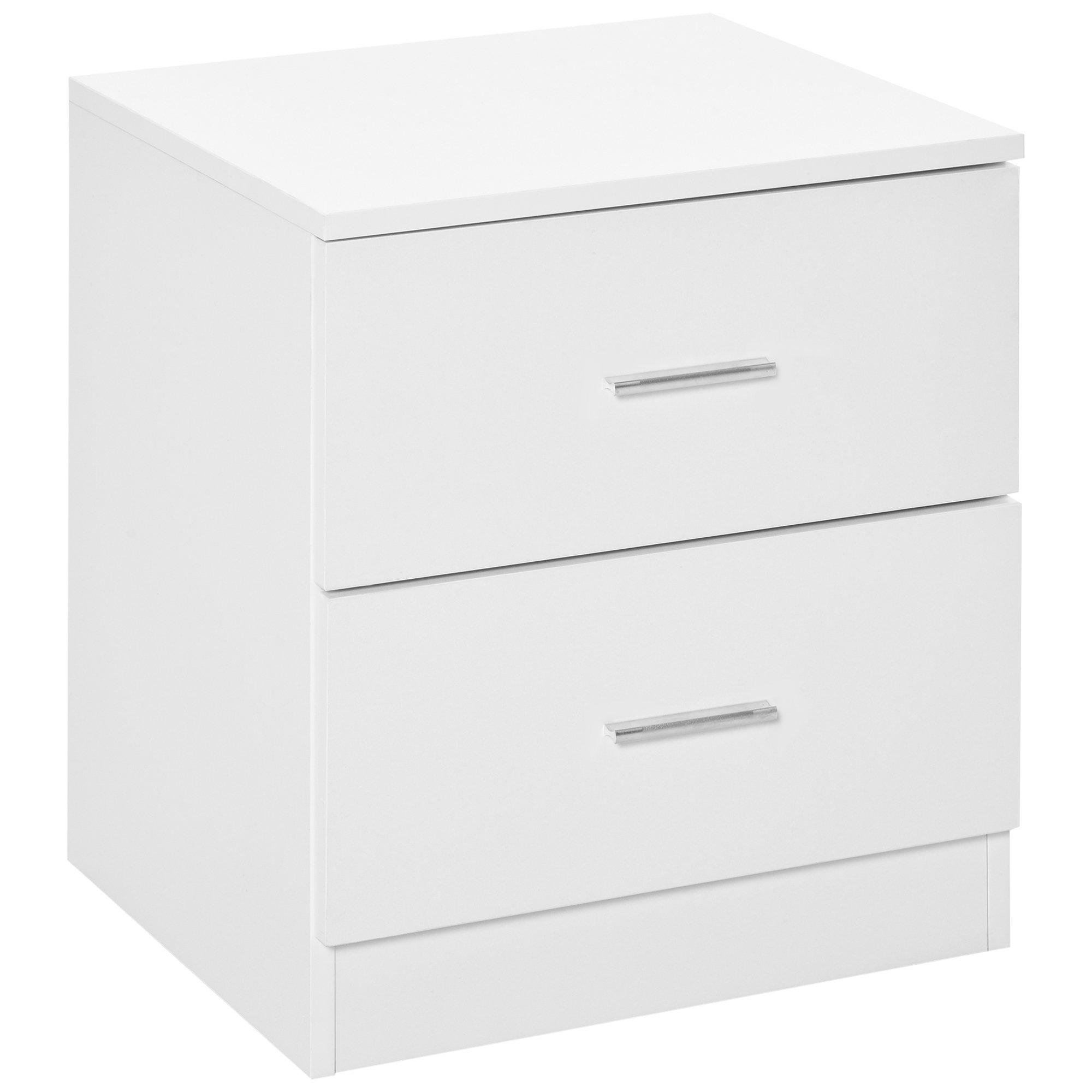 Bedside Table with 2 Drawers Nightstand Cabinet Drawers Storage