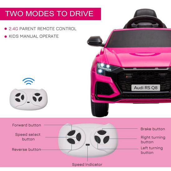 HOMCOM Audi RS Q8 6V Kids Electric Ride On Car Toy Remote MP3 Bluetooth 5