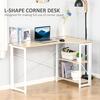 HOMCOM L-Shape Folding Corner Computer Desk with 2 Shelves for Home Office thumbnail 5
