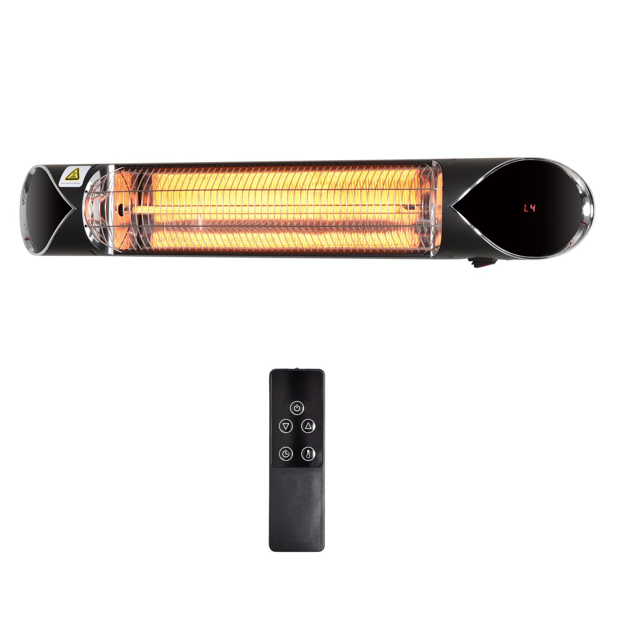 2000W Electric Infrared Patio Heater Wall Mounted Heater w/ Remote