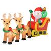 HOMCOM 8ft Christmas Inflatable Santa Claus on Sleigh, LED Lighted Party thumbnail 1