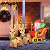 HOMCOM 8ft Christmas Inflatable Santa Claus on Sleigh, LED Lighted Party thumbnail 2