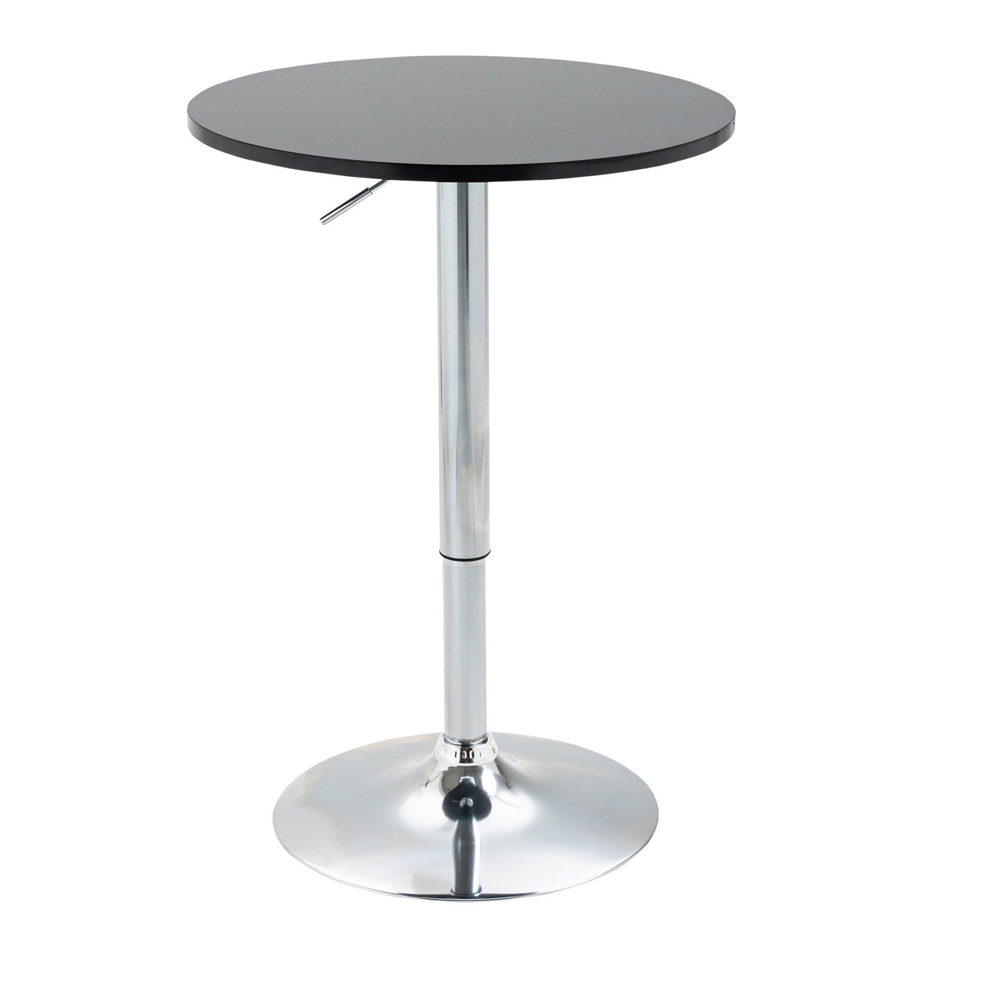 Round Height Adjustable Bar Table Counter Pub Desk with Metal Base