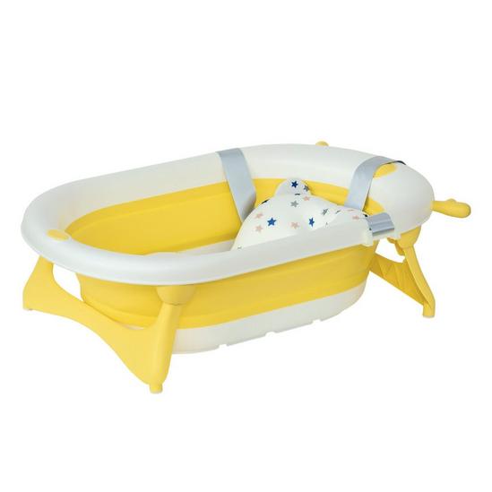 HOMCOM Foldable Portable Baby Bath Tub w/ Temperature-Induced Water Plug for 0-3 years 1