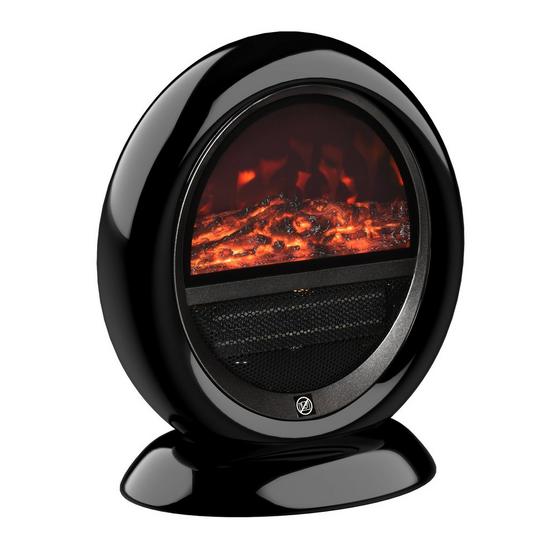 HOMCOM Table Top Electric Fireplace Heater W/ Flame Effect Rotatable Head Black 1