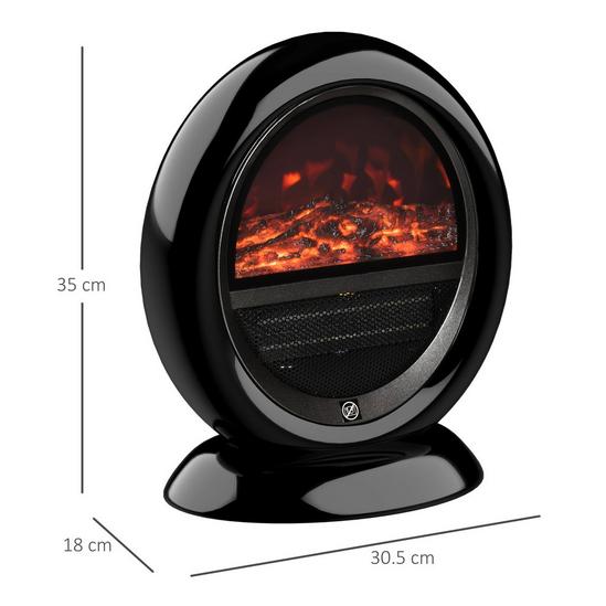 HOMCOM Table Top Electric Fireplace Heater W/ Flame Effect Rotatable Head Black 5