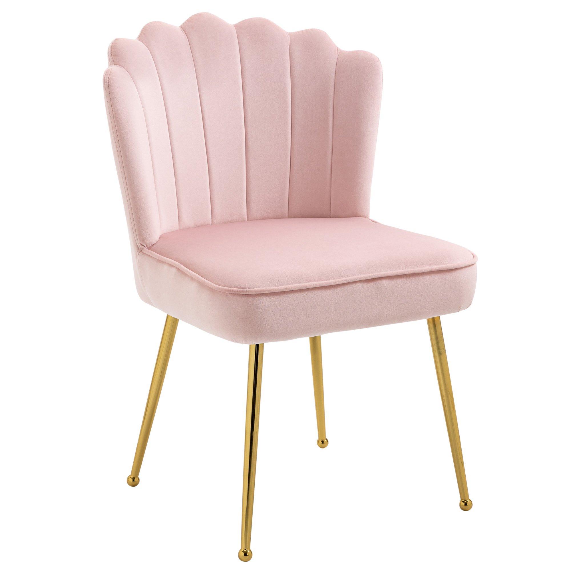 Velvet-Feel Shell Luxe Accent Chair Home Bedroom Lounge