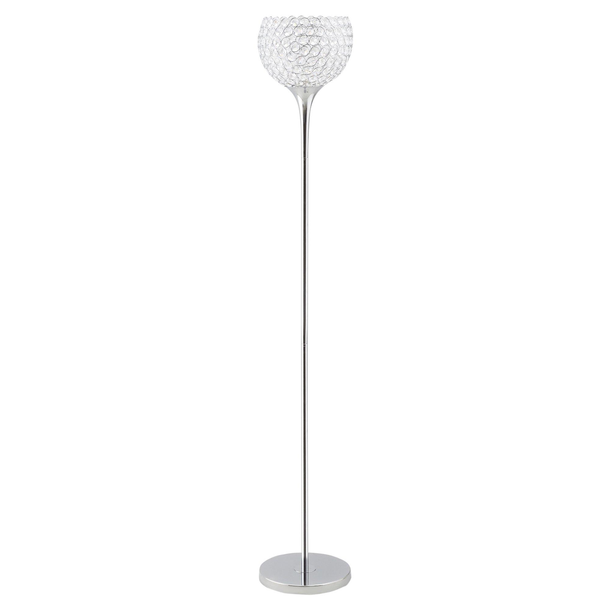 Modern Floor Lamp Tall Standing Lamp K9 Crystal Shade for Living Room