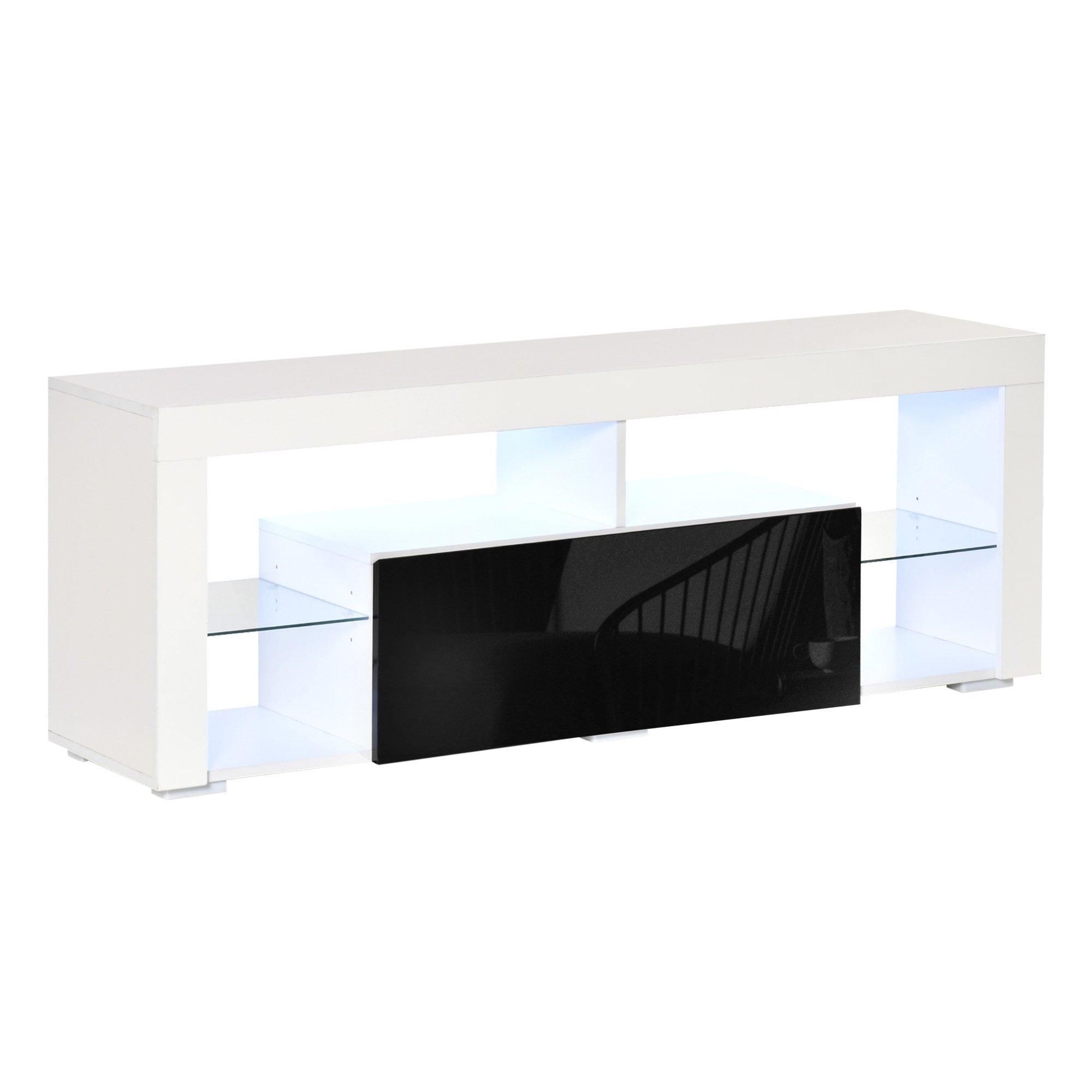 140cm TV Stand Cabinet High Gloss TV Stand Unit with LED RGB Light