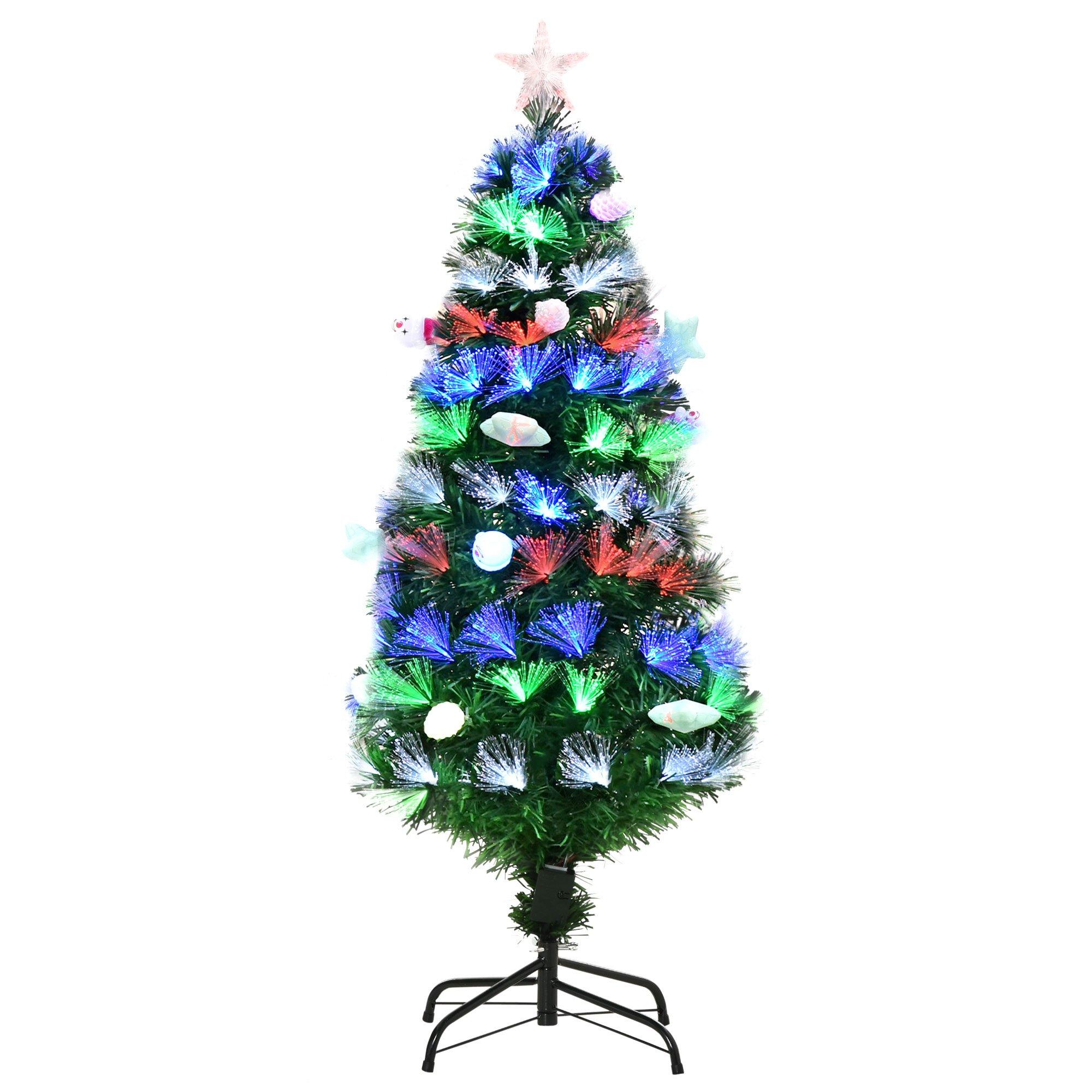 4FT Pre Lit Artificial Christmas Tree Home Fibre Optic LED Light