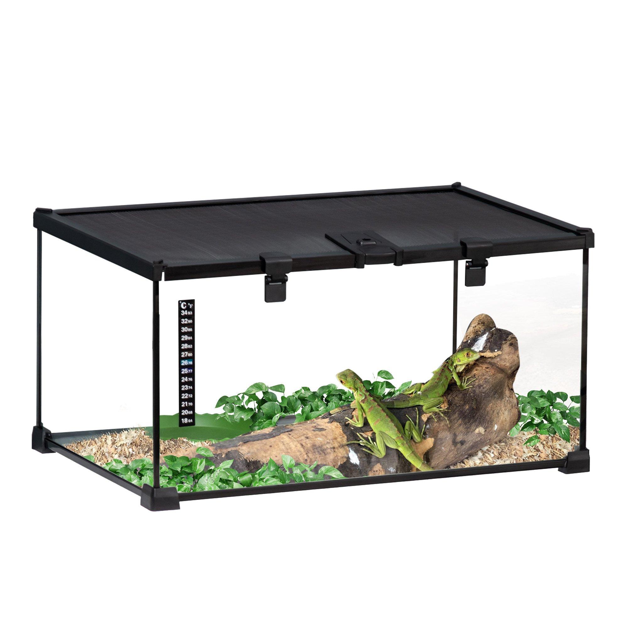 Reptile Terrarium Breeding Tank for Lizards, Horned Frogs, Snakes, Black