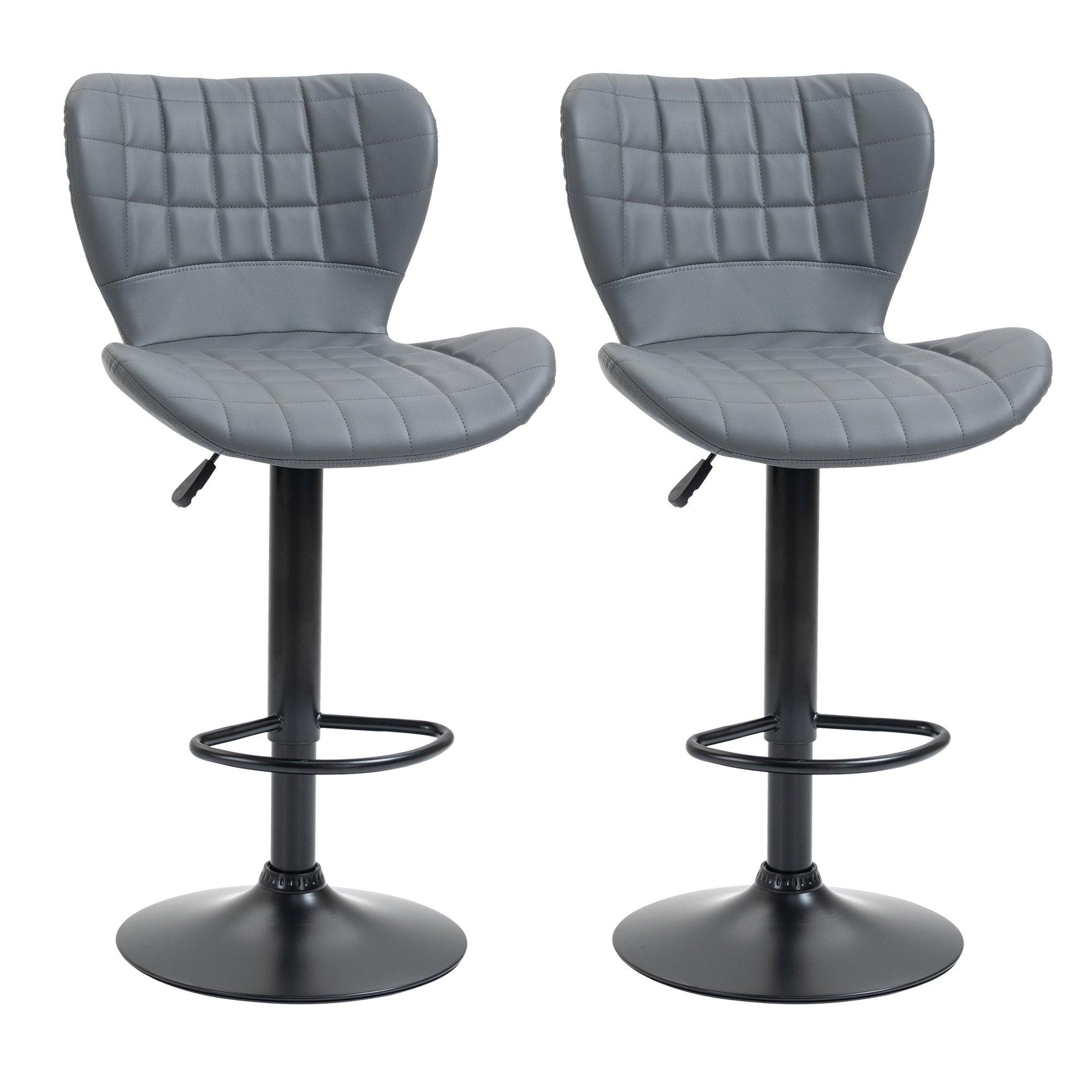 Bar Stools Set of 2 Adjustable Height Swivel Bar Chairs