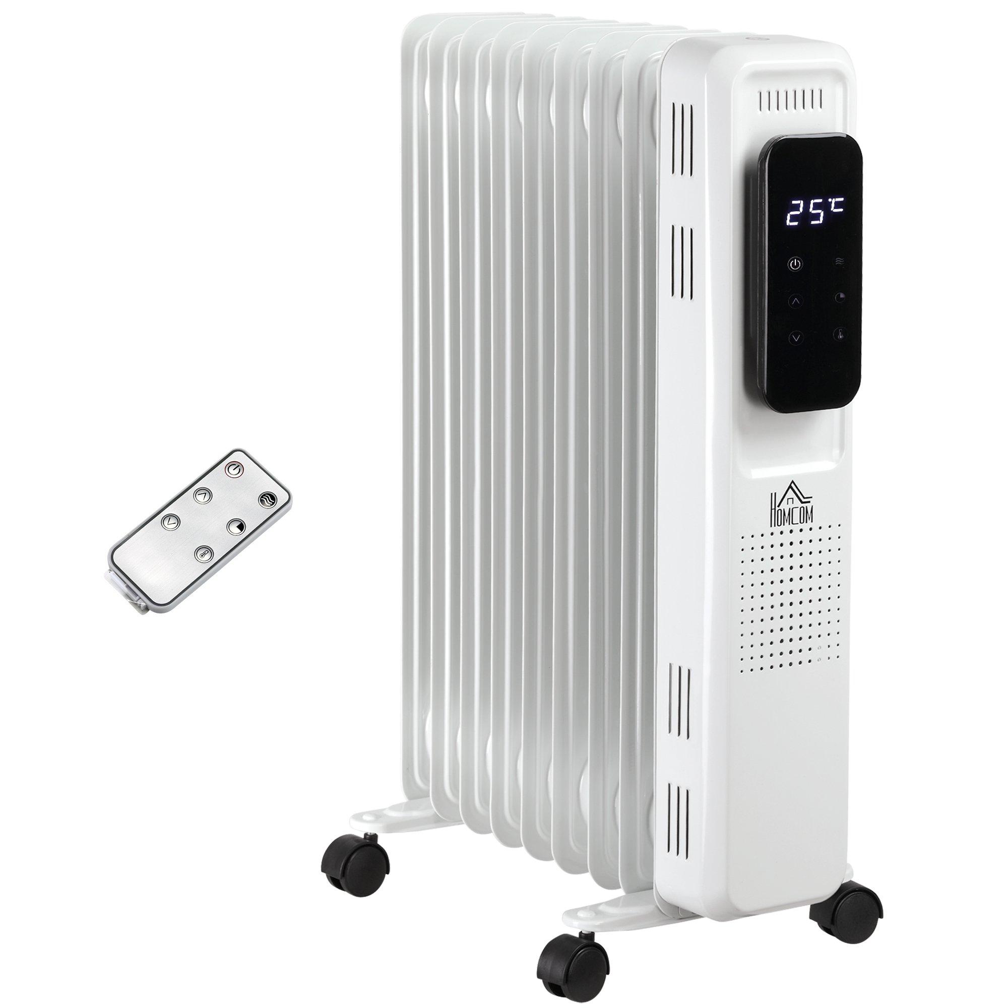 Oil Filled Radiator 9 Fin Portable Heater with Timer Remote Control