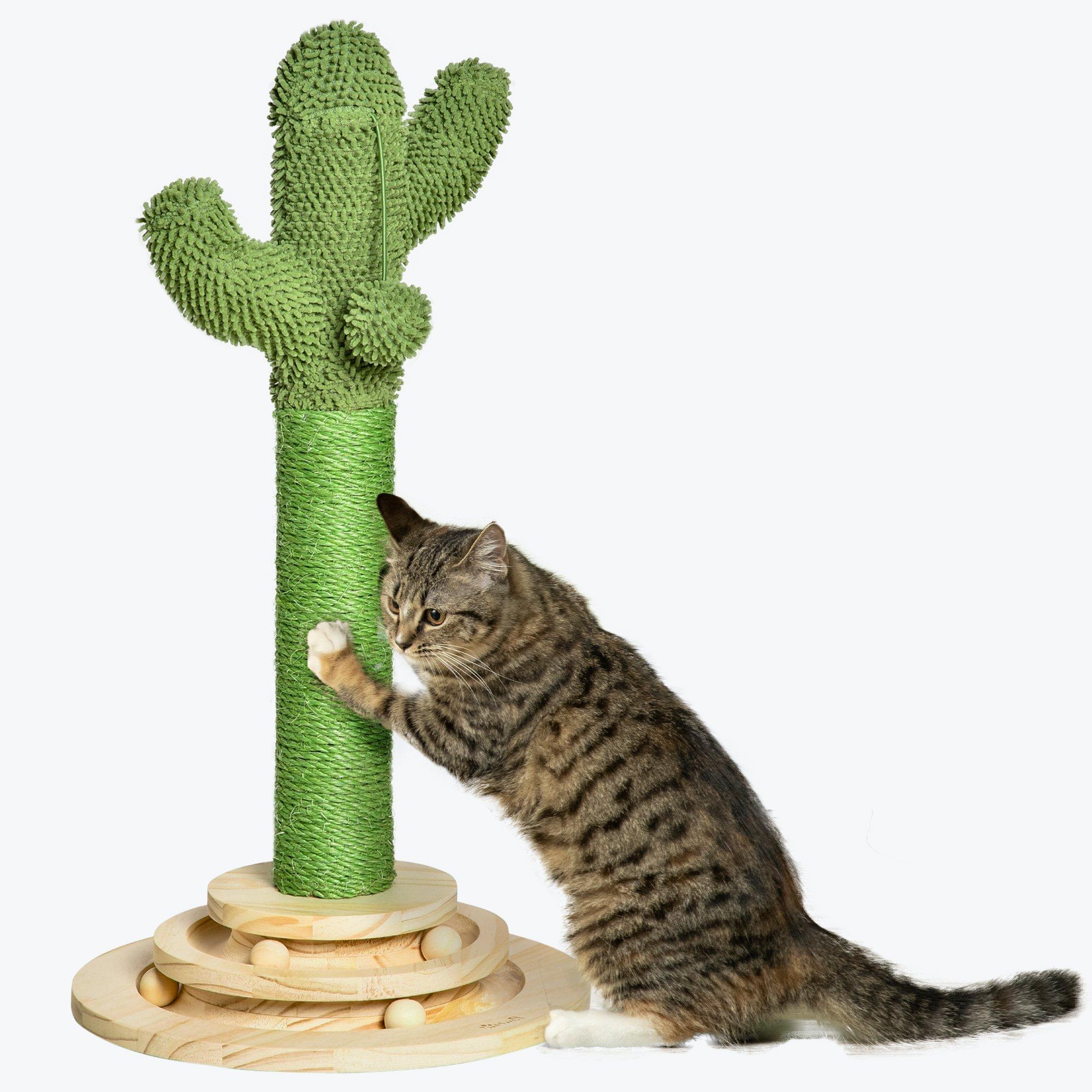 Cactus Cat Tree Climbing Tower Kitten Scratching Post with Hanging