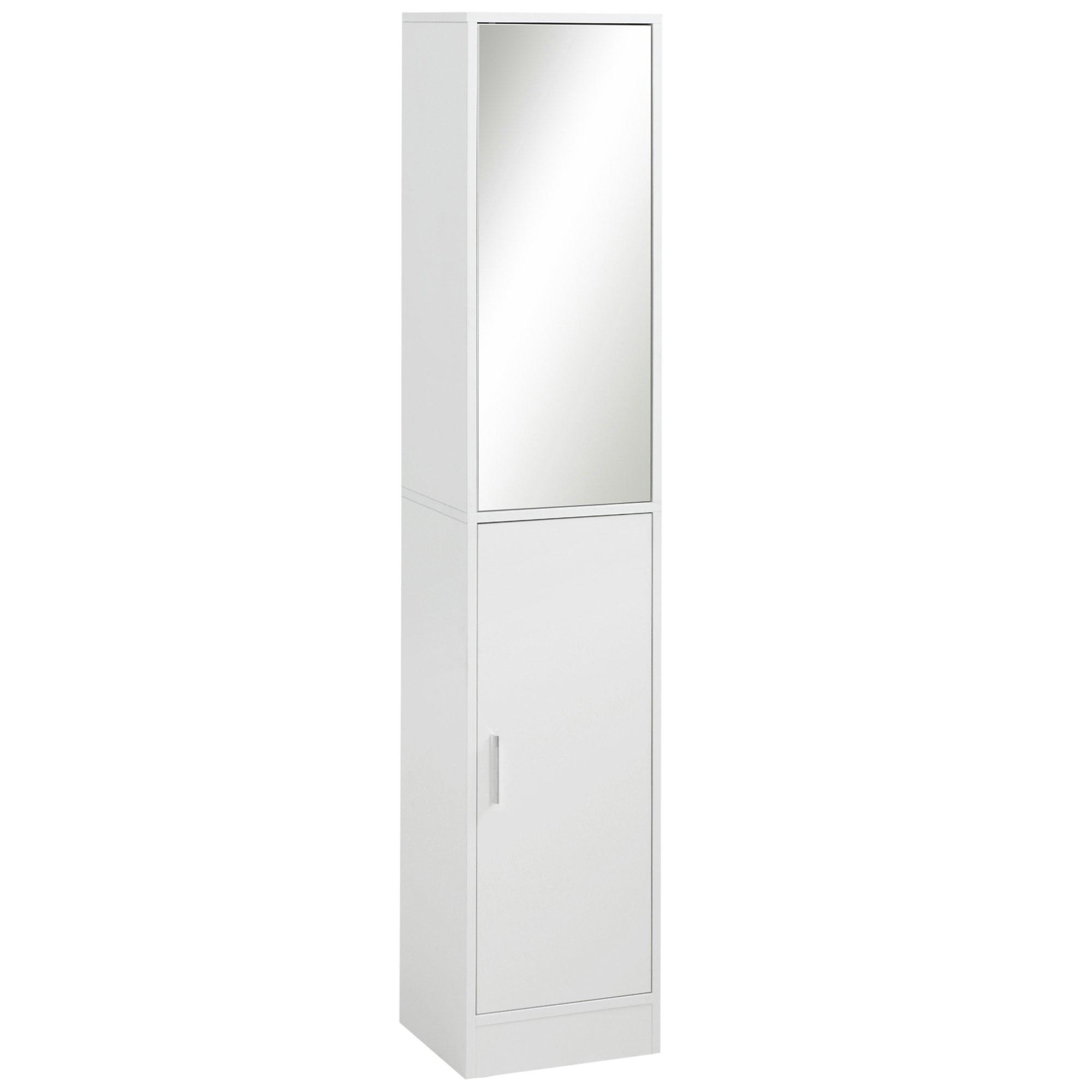 Tall Mirrored Bathroom Cabinet Bathroom Storage Cupboard Tallboy Unit