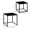 HOMCOM Nest of 2 Side Tables Set of Bedside Tables with Tempered Glass thumbnail 3