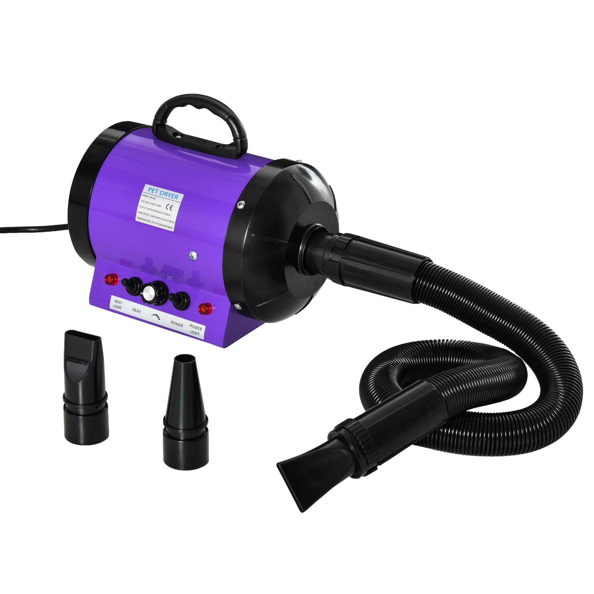 2800W Dog Hair Dryer Pet Grooming Blaster Water Blower Dryer with Three Nozzles
