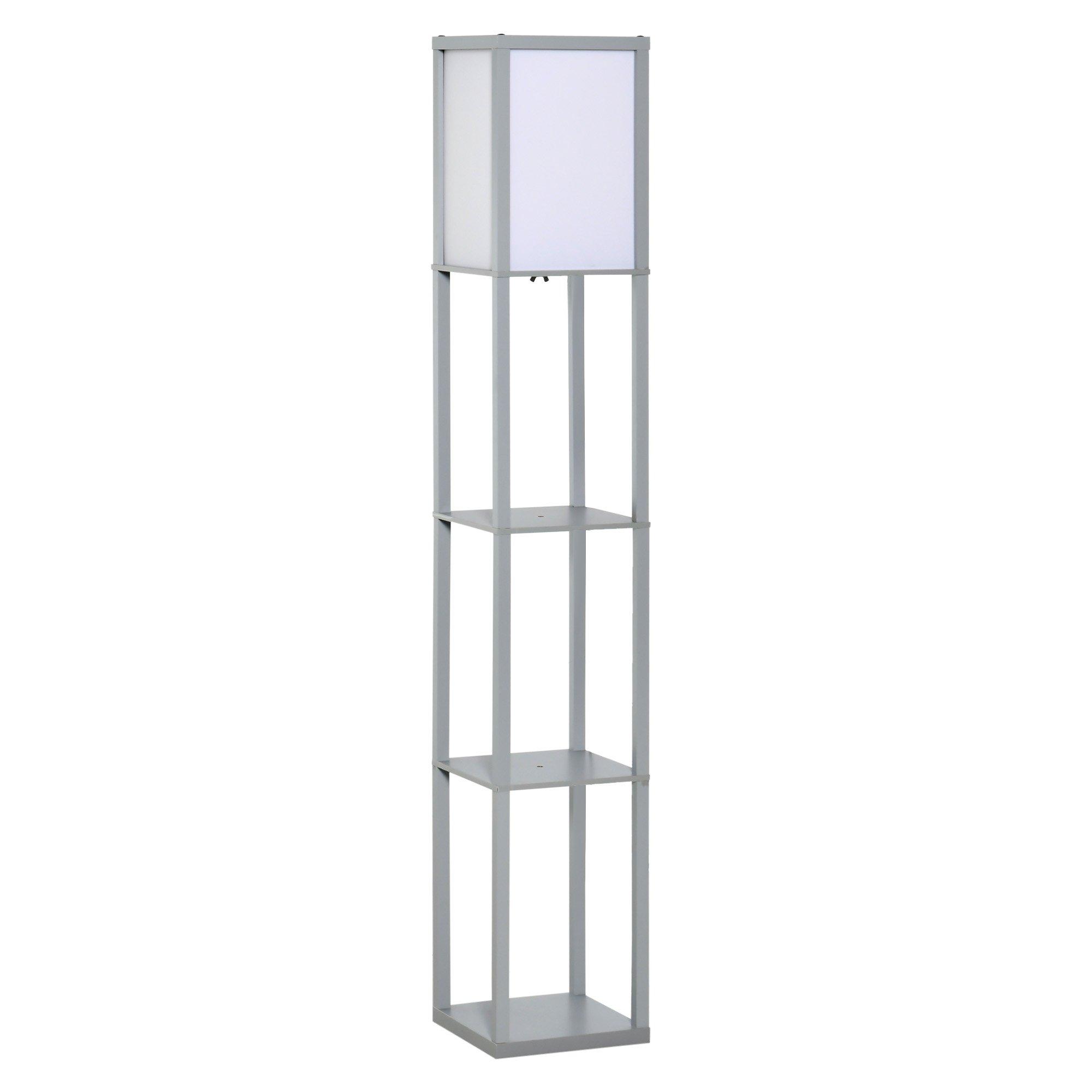 4 Tier Floor Lamp Standing Lamp with Storage Shelf for Home Office
