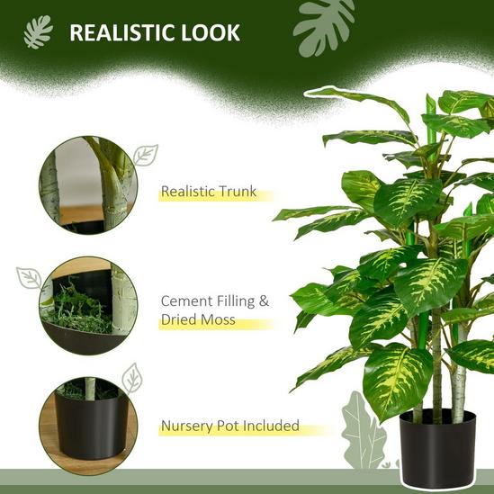 HOMCOM Artificial Evergreen Plant Realistic Fake Tree Potted Home Office 5