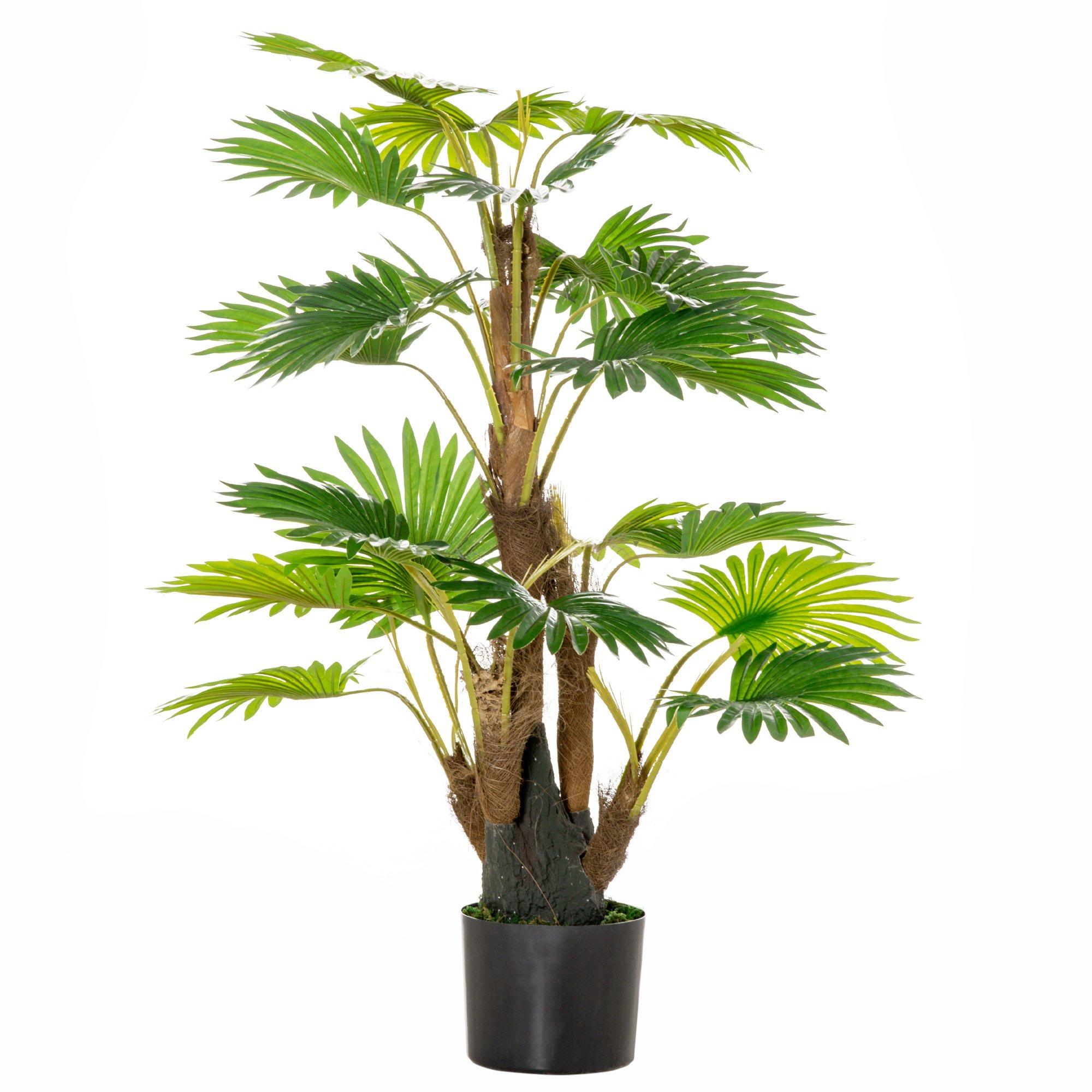 Artificial Palm Plant Realistic Fake Tropical Tree Potted Home