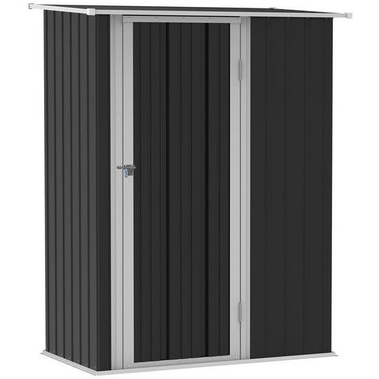OUTSUNNY Garden Storage Shed with Lockable Door Sloped Roof for Bike 1