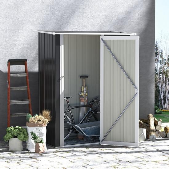 OUTSUNNY Garden Storage Shed with Lockable Door Sloped Roof for Bike 2