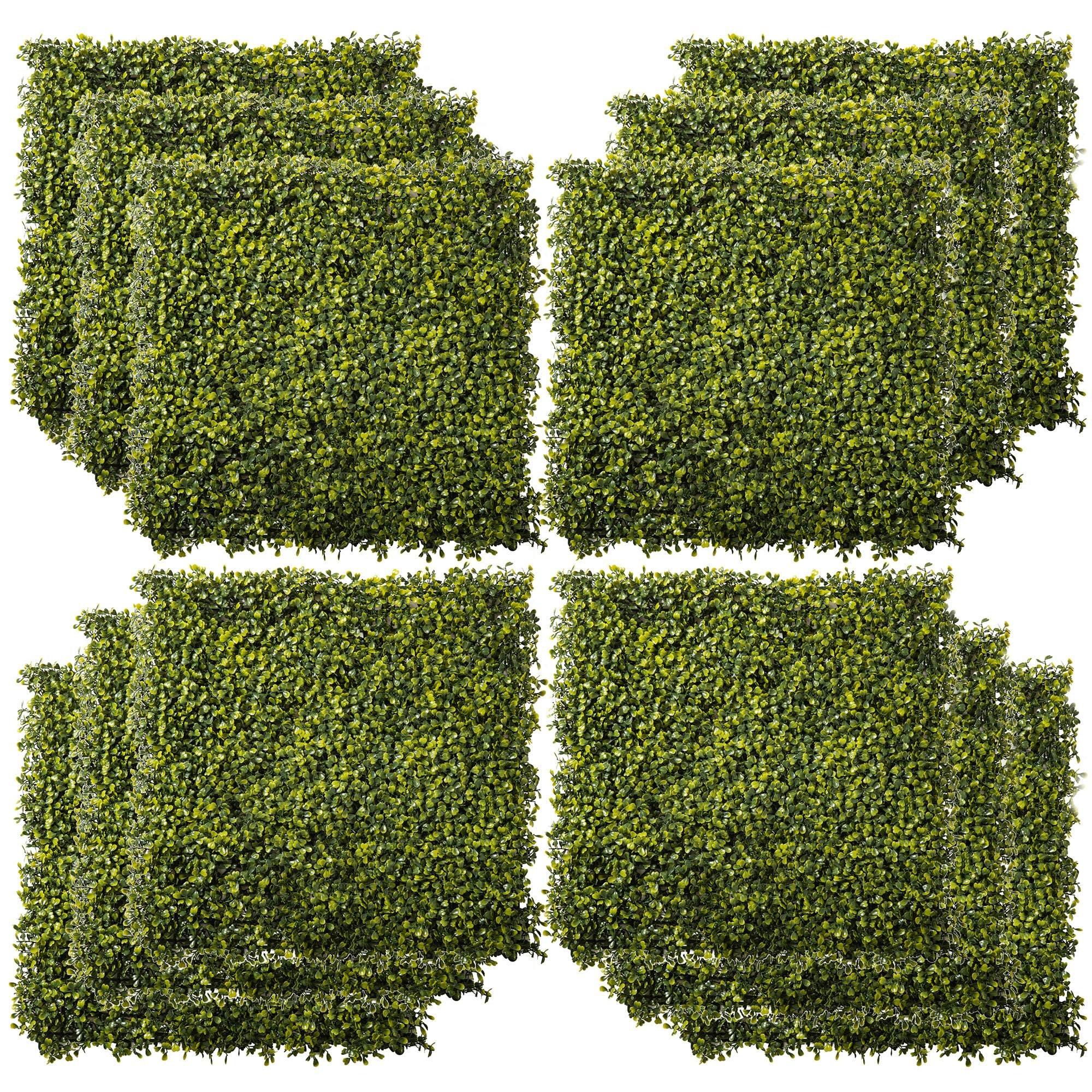 12PCS 50cm x 50cm Milan Grass Artificial Boxwood Wall Panel Privacy Fence Screen