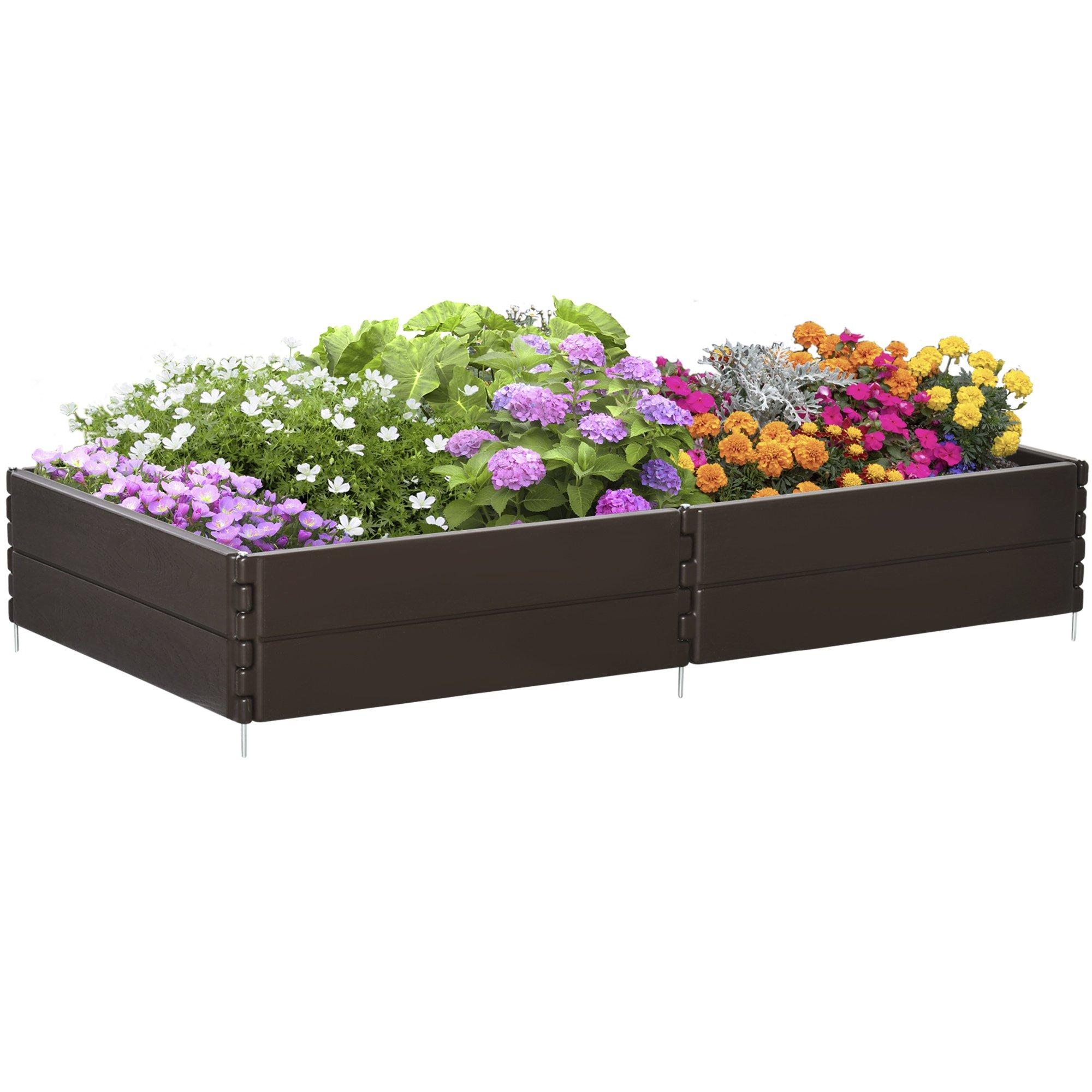 Raised Garden Bed for Veggies Flowers, 6 Panels Outdoor Planter Box
