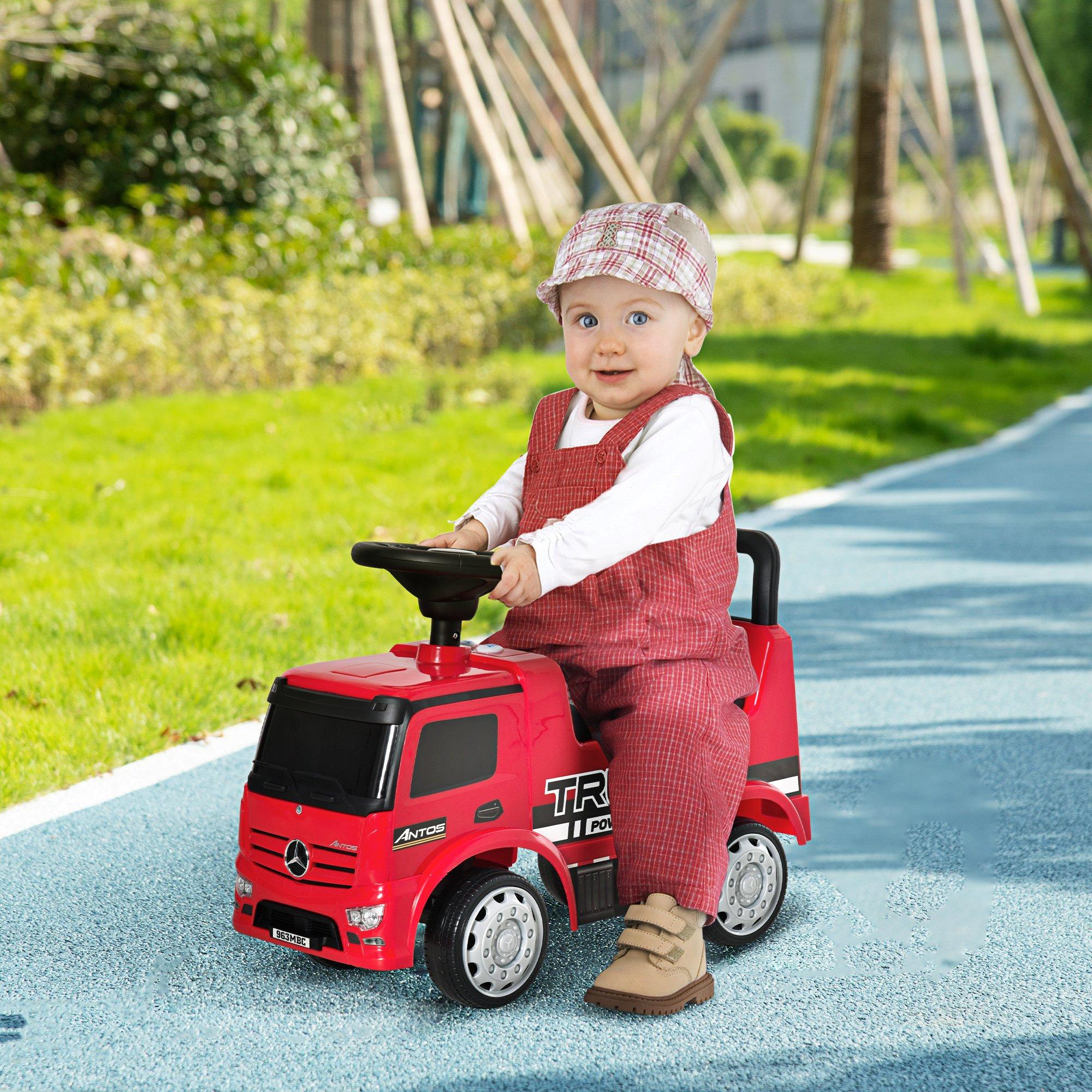 Homcom 3-in-1 Ride On Car Kids Mercedes Truck Red