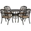 OUTSUNNY 4 Seater Outdoor Dining Set with Cushions Parasol Hole Cast Aluminium thumbnail 1