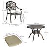 OUTSUNNY 4 Seater Outdoor Dining Set with Cushions Parasol Hole Cast Aluminium thumbnail 3