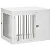 PAWHUT Dog Crate Pet Cage End Table with Two Doors for Medium Large Dog, White thumbnail 1