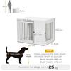PAWHUT Dog Crate Pet Cage End Table with Two Doors for Medium Large Dog, White thumbnail 3