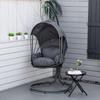 OUTSUNNY Hanging Egg Chair Swing Hammock Chair with Stand Retractable Canopy thumbnail 2