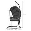 OUTSUNNY Hanging Egg Chair Swing Hammock Chair with Stand Retractable Canopy thumbnail 3