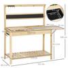 OUTSUNNY Potting Bench Table Workstation w/ Chalkboard, Sink, Hooks Drawer thumbnail 5