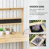 OUTSUNNY Potting Bench Table Workstation w/ Chalkboard, Sink, Hooks Drawer thumbnail 6