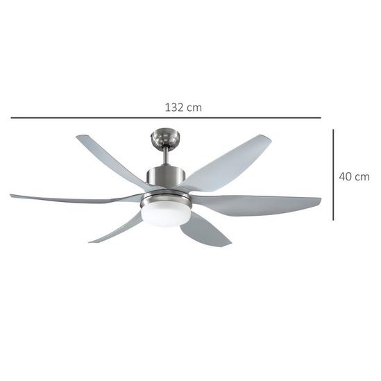 HOMCOM Reversible Ceiling Fan with Light 6 Blades Indoor LED Lighting Fan 3