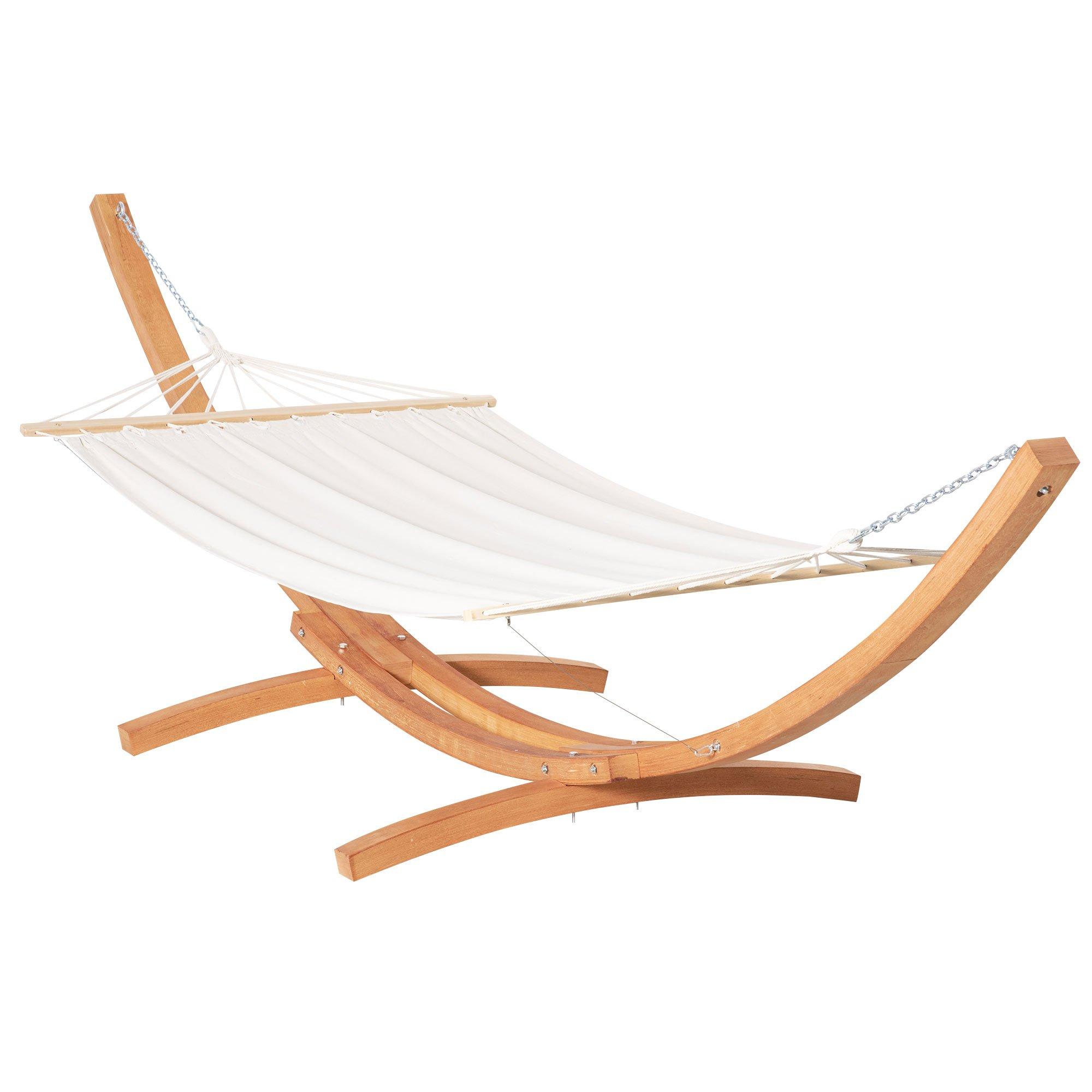 Outdoor Garden Hammock Swing Hanging Bed withWooden Stand for Patio