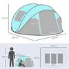 OUTSUNNY 4 Person Camping Tent Pop-up Design w/ Mesh Vents for Hiking thumbnail 3