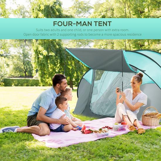 OUTSUNNY 4 Person Camping Tent Pop-up Design w/ Mesh Vents for Hiking 4