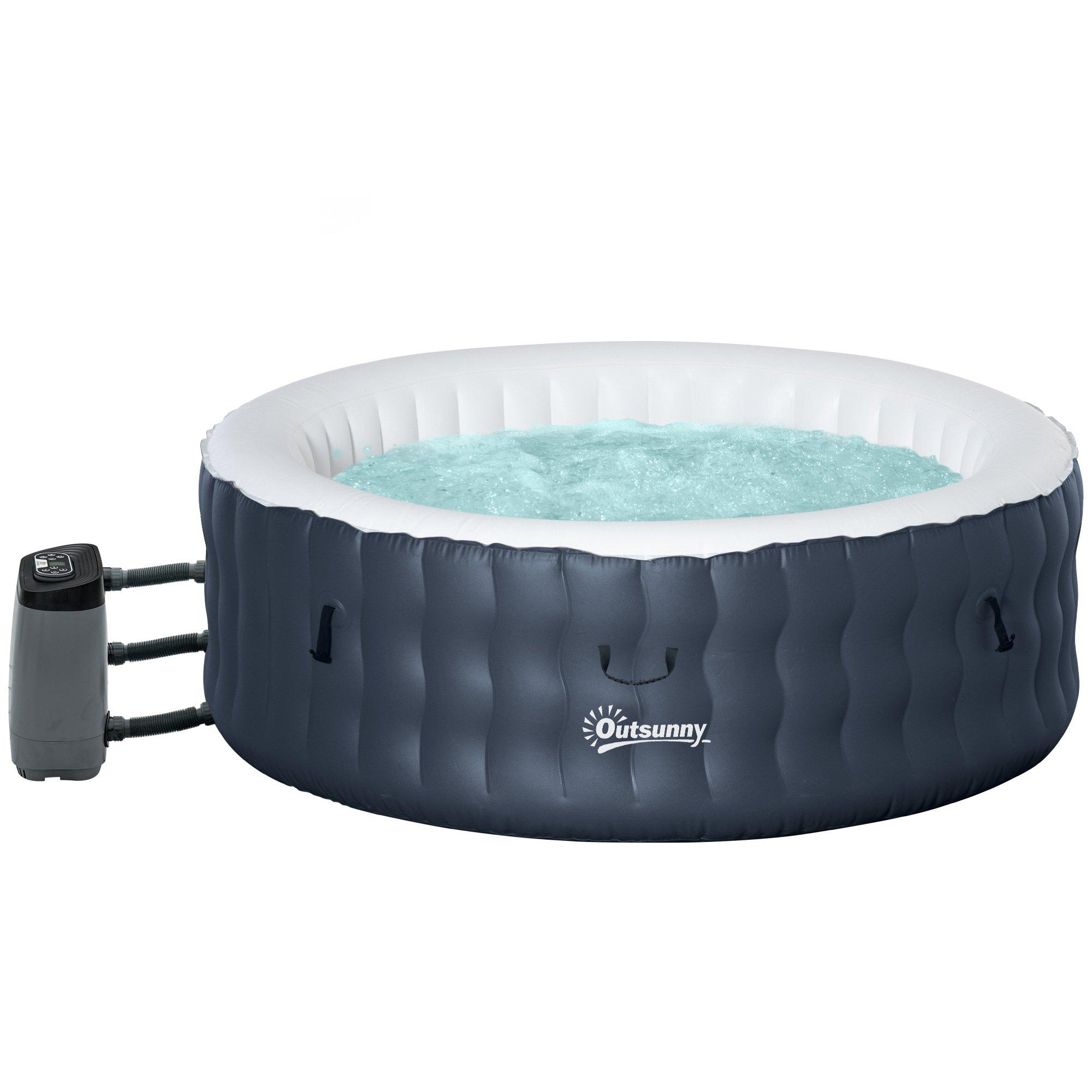 Round Inflatable Hot Tub Bubble Spa with Pump, Cover,4-6 Person