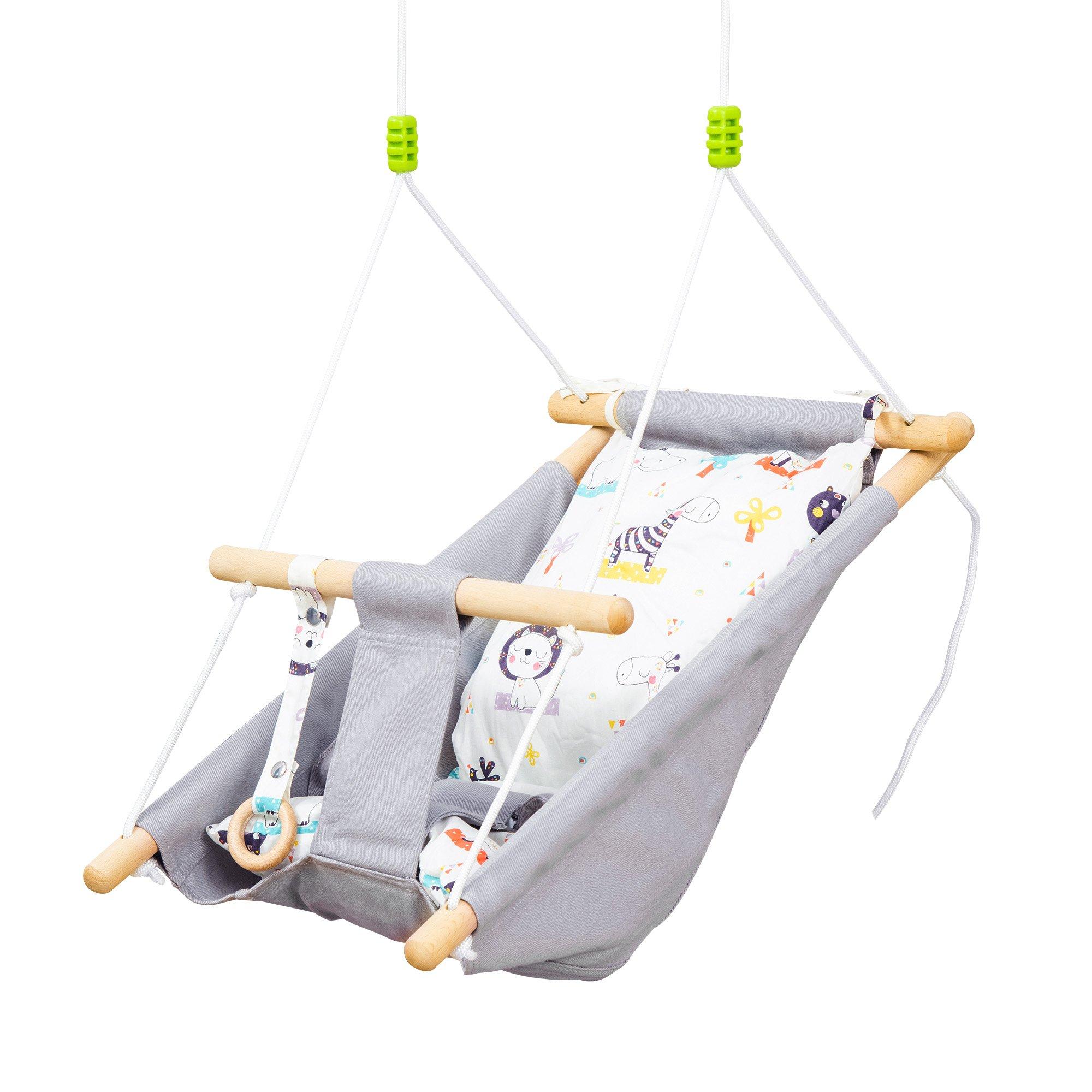 Kids Hammock Swing Chair Hanging Seat with Adjustable Rope for 6-36 Months