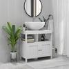 Kleankin Pedestal Under Sink Cabinet with Doors Bathroom Storage Organizer thumbnail 3