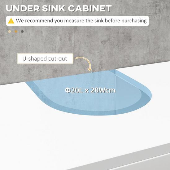 Kleankin Pedestal Under Sink Cabinet with Doors Bathroom Storage Organizer 5