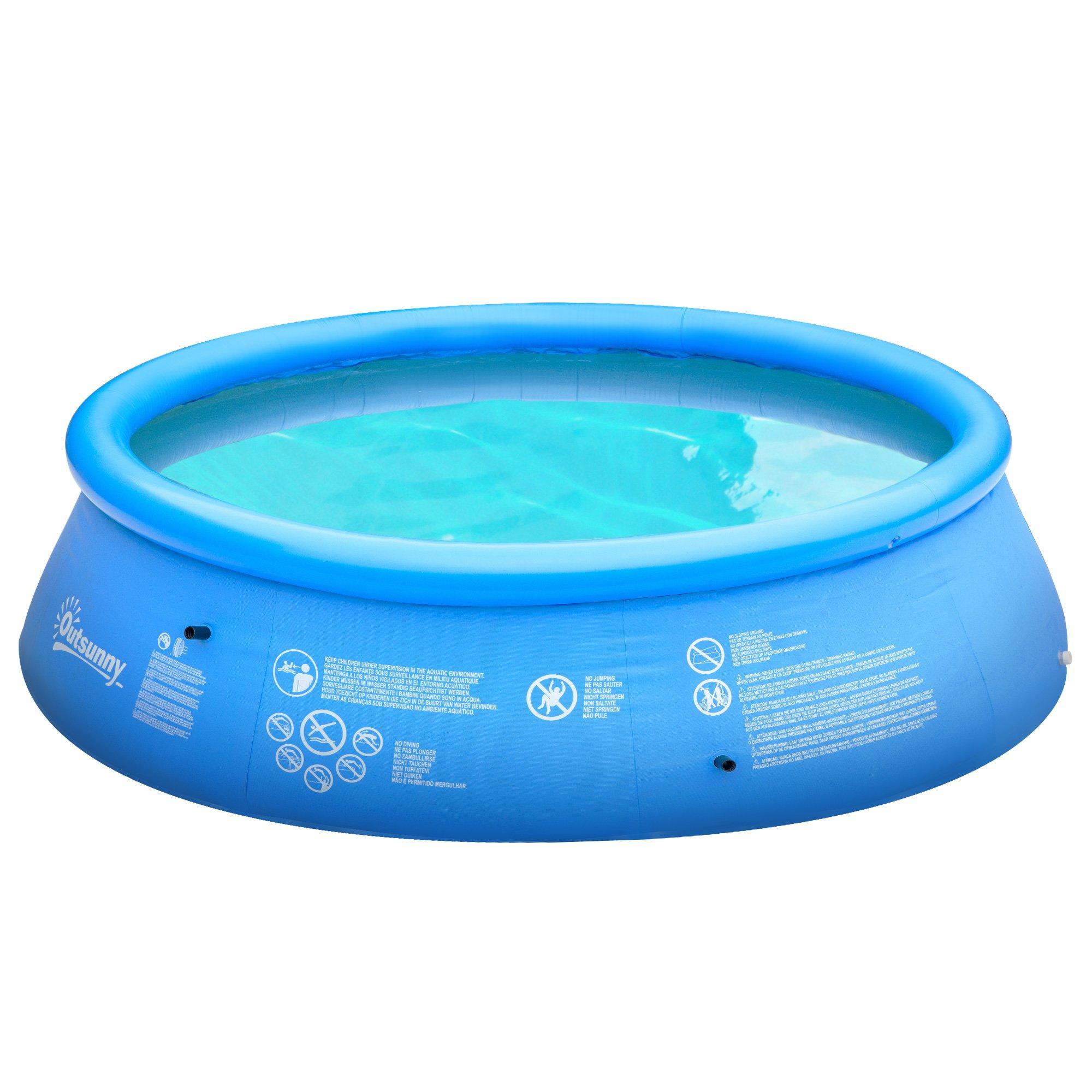 Round Inflatable Swimming Pool Family Sized Blow Up Pool 274x76cm