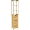Kleankin Tall Slim Bathroom Cabinet Freestanding Storage Organiser with Shelves thumbnail 1