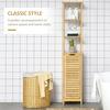 Kleankin Tall Slim Bathroom Cabinet Freestanding Storage Organiser with Shelves thumbnail 6