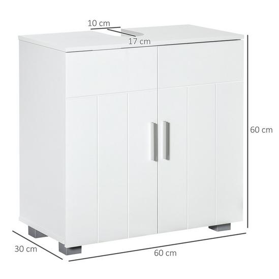 Kleankin Bathroom Pedestal Under Sink Cabinet Modern Vanity Unit with Door 3